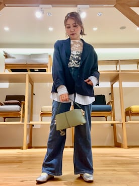 「KBF（ケイビーエフ）のアイテム（ジャケット/アウター）」を使った、asamiさん（レディース・164cm）の春コーディネート