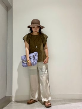 「RODE SKO」｜「アイテム（帽子）」を使った、asamiさん（レディース・164cm）の夏コーディネート