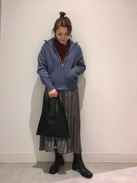 「プリントスカート」｜asamiさん（レディース・164cm・30代）の冬コーディネート