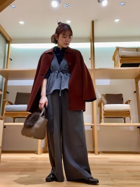 「HARUTA（ハルタ）の『別注』HARUTA×DOORS　キルトローファー（ローファー）」を使った、asamiさん（レディース・164cm）の秋コーディネート