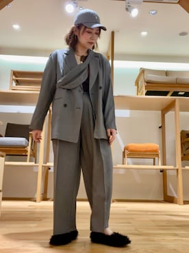 「アイテム（キャップ）」を使った、asamiさん（レディース・164cm・30代）の秋コーディネート