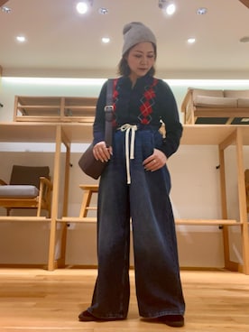 「アイテム（ニットキャップ/ビーニー）」を使った、asamiさん（レディース・164cm・30代）の秋コーディネート