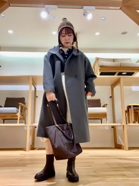 「アイテム（ニットキャップ/ビーニー）」を使った、asamiさん（レディース・164cm・40代）の秋コーディネート