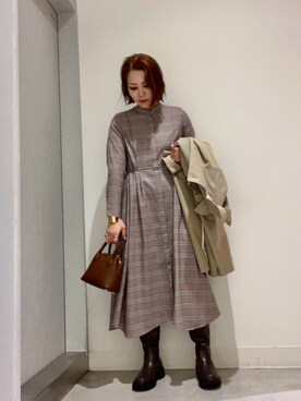 「アイテム（ワンピース/ドレス）」を使った、asamiさん（レディース・164cm・30代）の秋コーディネート