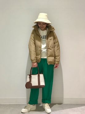 「RODE SKO」｜「アイテム（ダウンジャケット/コート）」を使った、asamiさん（レディース・164cm）の冬コーディネート