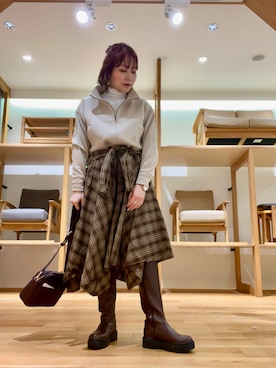 「アイテム（ブーツ）」を使った、asamiさん（レディース・164cm・30代）の秋コーディネート