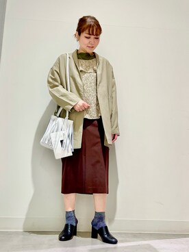 「フリンジバッグ」｜「アイテム（ジャケット/アウター）」を使った、asamiさん（レディース・164cm）の春コーディネート