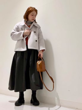 「doors」｜「アイテム（ピーコート）」を使った、asamiさん（レディース・164cm）の冬コーディネート
