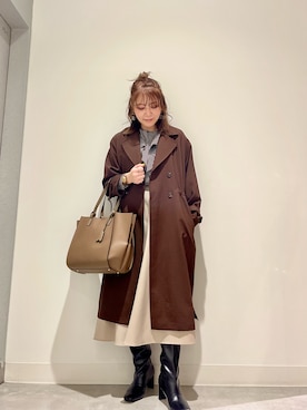 「RODE SKO」｜「アイテム（トレンチコート）」を使った、asamiさん（レディース・164cm）の秋コーディネート