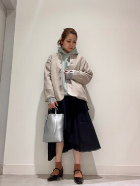 「RODE SKO」｜「アイテム（スウェット）」を使った、asamiさん（レディース・164cm）の冬コーディネート