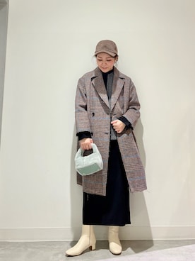 「RODE SKO」｜「アイテム（キャップ）」を使った、asamiさん（レディース・164cm）の冬コーディネート