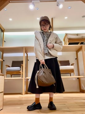 「アイテム（ニットキャップ/ビーニー）」を使った、asamiさん（レディース・164cm・40代）の秋コーディネート