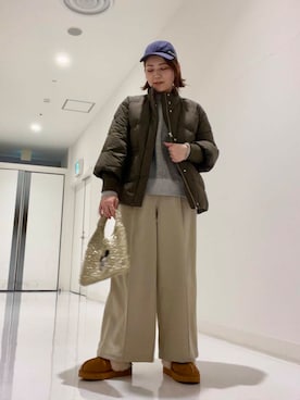 「URBAN RESEARCH（アーバンリサーチ）のバンドカラーコットンストライプシャツ（Tシャツ/カットソー）」を使った、asamiさん（レディース・164cm）の秋コーディネート