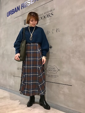 「URBAN RESEARCH Sonny Label（アーバンリサーチサニーレーベル）のアイテム（シャツワンピース）」を使った、asamiさん（レディース・164cm）の秋コーディネート