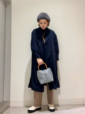 「SMELLY（スメリー）のアイテム（ハンチング/ベレー帽）」を使った、asamiさん（レディース・164cm）の秋コーディネート