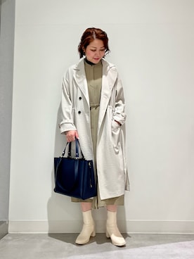 「RODE SKO」｜「アイテム（トレンチコート）」を使った、asamiさん（レディース・164cm）の冬コーディネート