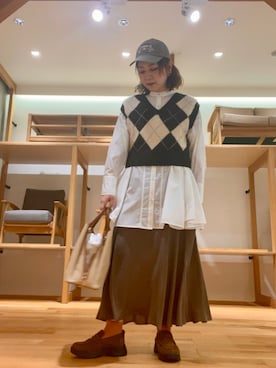「秋のシャツ着こなし術」｜asamiさん（レディース・164cm）の秋コーディネート