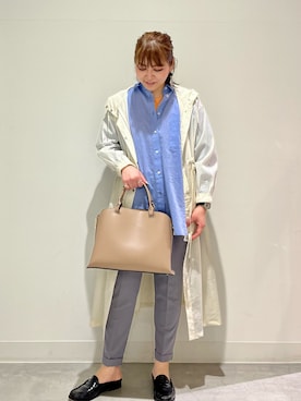 「トートバック」｜「アイテム（ジャケット/アウター）」を使った、asamiさん（レディース・164cm）の春コーディネート