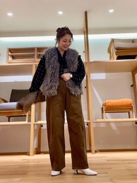 「アイテム（ベスト）」を使った、asamiさん（レディース・164cm・30代）の秋コーディネート