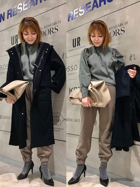 「30代ファッション」｜「アイテム（スウェットパンツ）」を使った、asamiさん（レディース・164cm）の秋コーディネート
