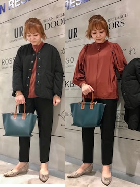 「トートバック」｜「アイテム（ジャケット/アウター）」を使った、asamiさん（レディース・164cm）の冬コーディネート