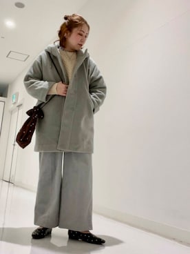 「URBAN RESEARCH DOORS（アーバンリサーチドアーズ）のピンタックフリルスタンドカラーブラウス（シャツ/ブラウス）」を使った、asamiさん（レディース・164cm）の冬コーディネート