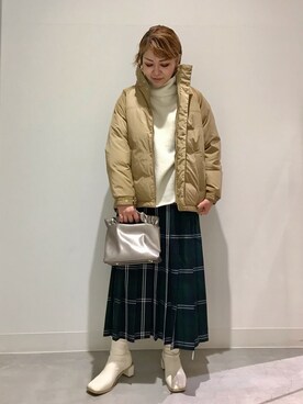 「RODE SKO」｜「アイテム（ダウンジャケット/コート）」を使った、asamiさん（レディース・164cm）の冬コーディネート