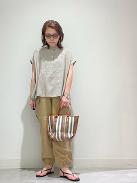 「ストライプバッグ」｜asamiさん（レディース・164cm）の夏コーディネート