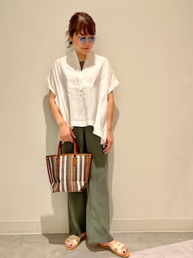 「ストライプバッグ」｜asamiさん（レディース・164cm）の春コーディネート