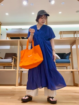 「URBAN RESEARCH DOORS（アーバンリサーチドアーズ）のDANTON　6PANELCAP（キャップ、グレー系）」を使った、asamiさん（レディース・164cm）の夏コーディネート