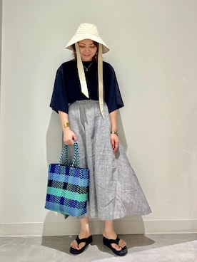 「リボンハット」｜asamiさん（レディース・164cm）の夏コーディネート