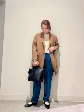 「ジャケットコート」｜「アイテム（ジャケット/アウター）」を使った、asamiさん（レディース・164cm）の冬コーディネート