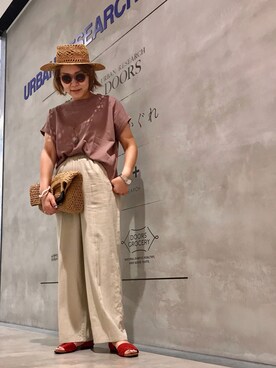 「URBAN RESEARCH（アーバンリサーチ）のアイテム（サングラス）」を使った、asamiさん（レディース・164cm）の夏コーディネート