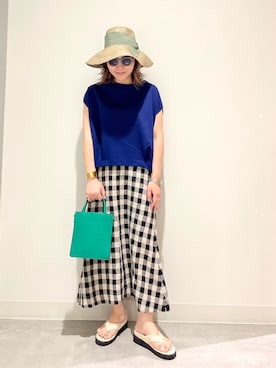 「SENSE OF PLACE by URBAN RESEAR」｜「アイテム（帽子）」を使った、asamiさん（レディース・164cm）の夏コーディネート