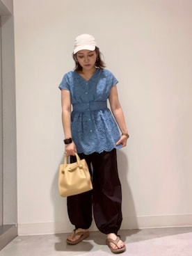 「RODE SKO」｜「アイテム（キャップ）」を使った、asamiさん（レディース・164cm）の夏コーディネート