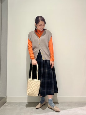 「SonnyLabel」｜「アイテム（ローファー）」を使った、asamiさん（レディース・164cm）の秋コーディネート