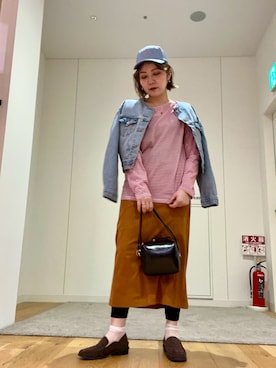 「KBF（ケイビーエフ）のアイテム（バッグ）」を使った、asamiさん（レディース・164cm）の春コーディネート