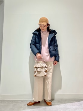 「RODE SKO」｜「アイテム（ダウンジャケット/コート）」を使った、asamiさん（レディース・164cm）の冬コーディネート
