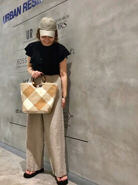 「FORK&SPOON（フォークアンドスプーン）のアイテム（帽子）」を使った、asamiさん（レディース・164cm）の夏コーディネート