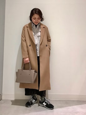「RODE SKO」｜「アイテム（チェスターコート）」を使った、asamiさん（レディース・164cm）の冬コーディネート