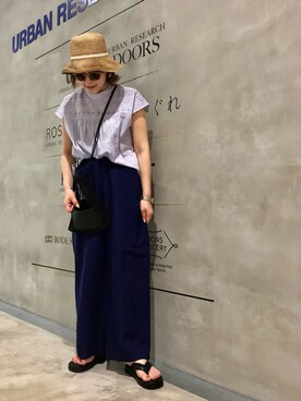 「URBAN RESEARCH（アーバンリサーチ）のアイテム（サングラス）」を使った、asamiさん（レディース・164cm）の夏コーディネート