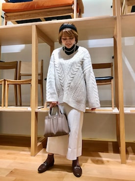 「SonnyLabel」｜「アイテム（ローファー）」を使った、asamiさん（レディース・164cm）の秋コーディネート