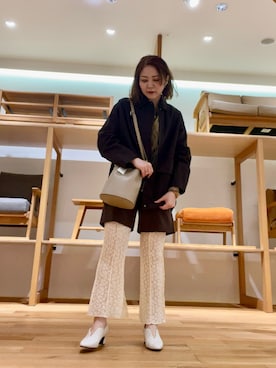 「アイテム（カバーオール）」を使った、asamiさん（レディース・164cm）の秋コーディネート