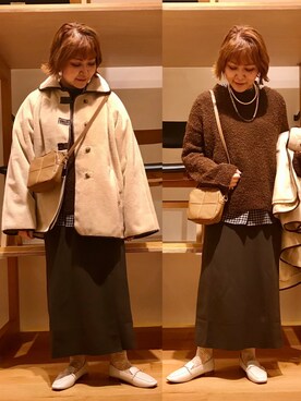 「SENCEOFPLACE」｜asamiさん（レディース・164cm）の冬コーディネート