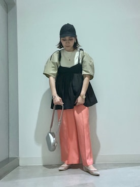 「RODE SKO」｜「アイテム（キャップ）」を使った、asamiさん（レディース・164cm）の春コーディネート
