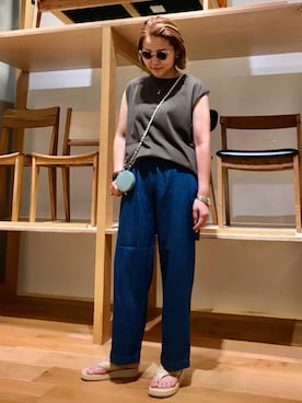 「Hint&Wit（ヒントアンドウィット）のアイテム」を使った、asamiさん（レディース・164cm）の夏コーディネート