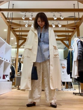 「お出掛けコーデ」｜「アイテム（その他アウター）」を使った、asamiさん（レディース・164cm）の春コーディネート