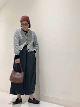 「SMELLY（スメリー）のシャギービーニー（ニットキャップ/ビーニー）」を使った、asamiさん（レディース・164cm）の秋コーディネート