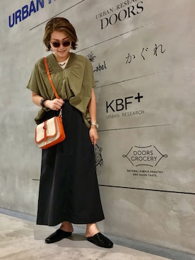 「URBAN RESEARCH（アーバンリサーチ）のアイテム（サングラス）」を使った、asamiさん（レディース・164cm）の夏コーディネート