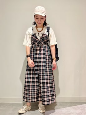 「RODE SKO」｜「アイテム（キャップ）」を使った、asamiさん（レディース・164cm）の春コーディネート